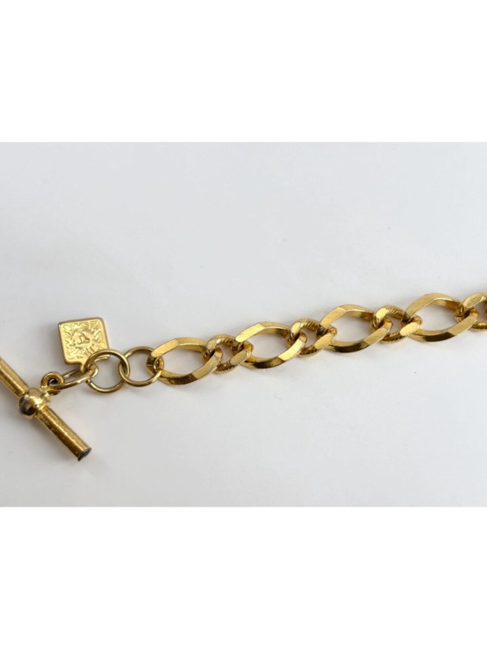 Cable Chain Gold Toned  Toggle Clasp Chunky Vintage 80's Style Bracelet - Picture 6 of 12